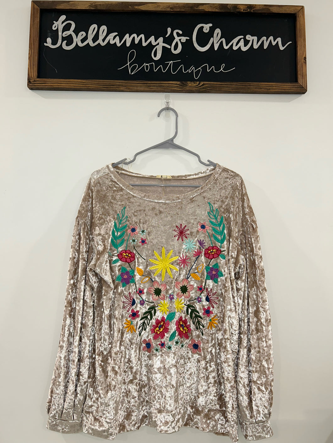 Velvet Floral Long Sleeve