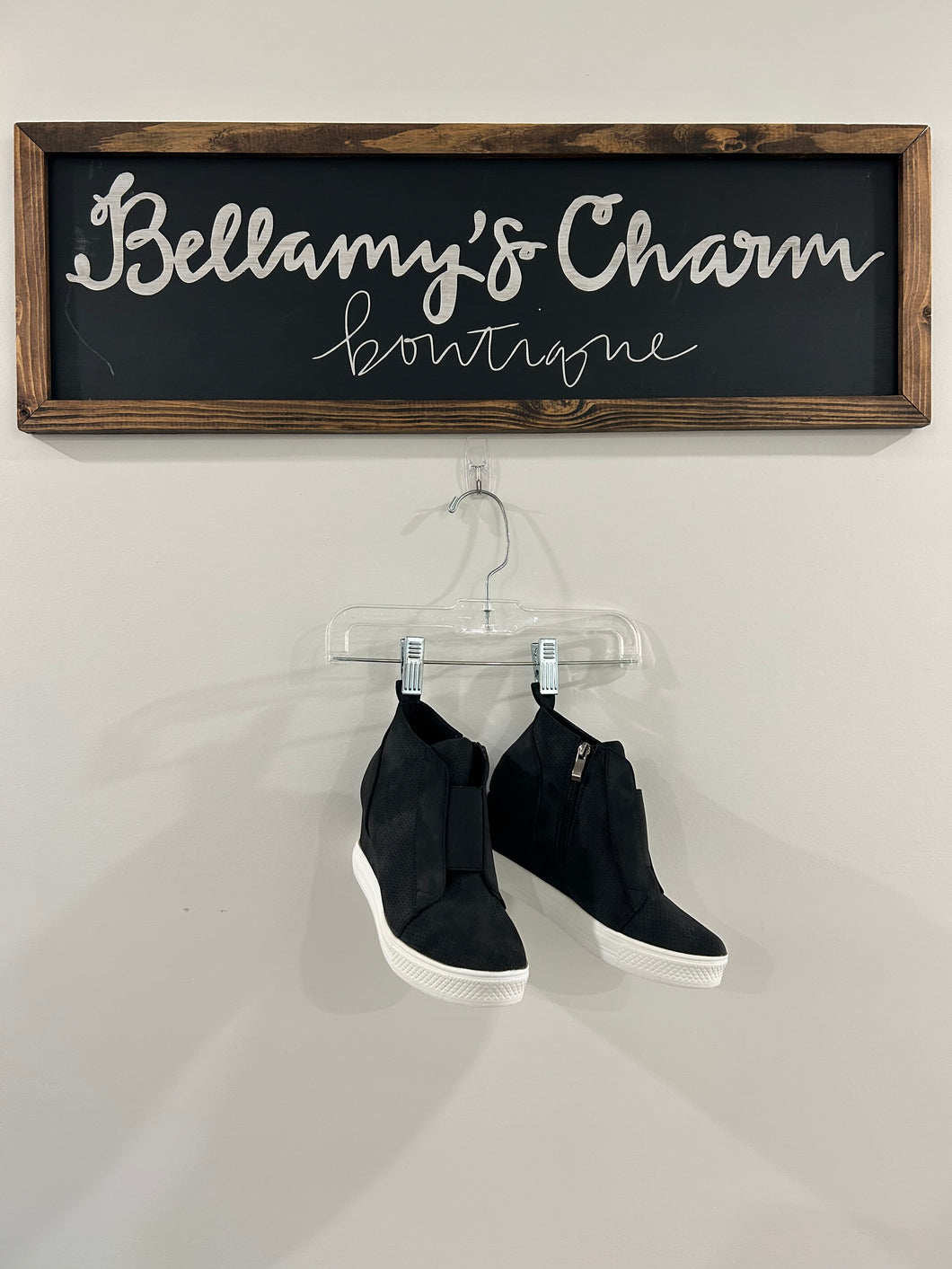 Black Wedge Sneakers