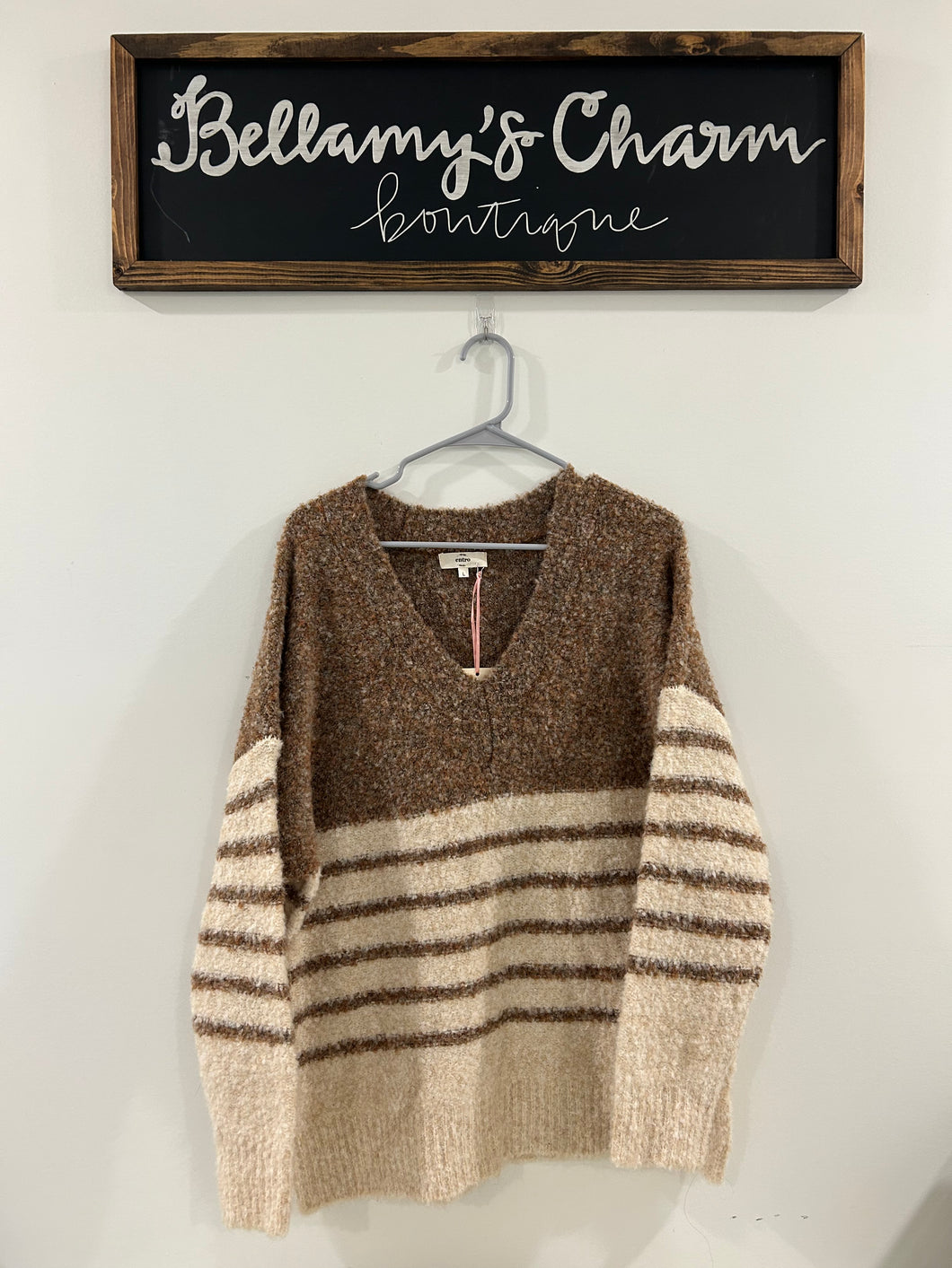 V-neck Striped Sweater