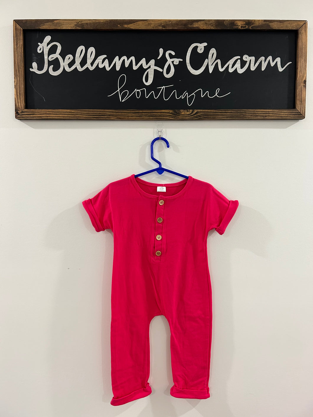 Solid Button Romper