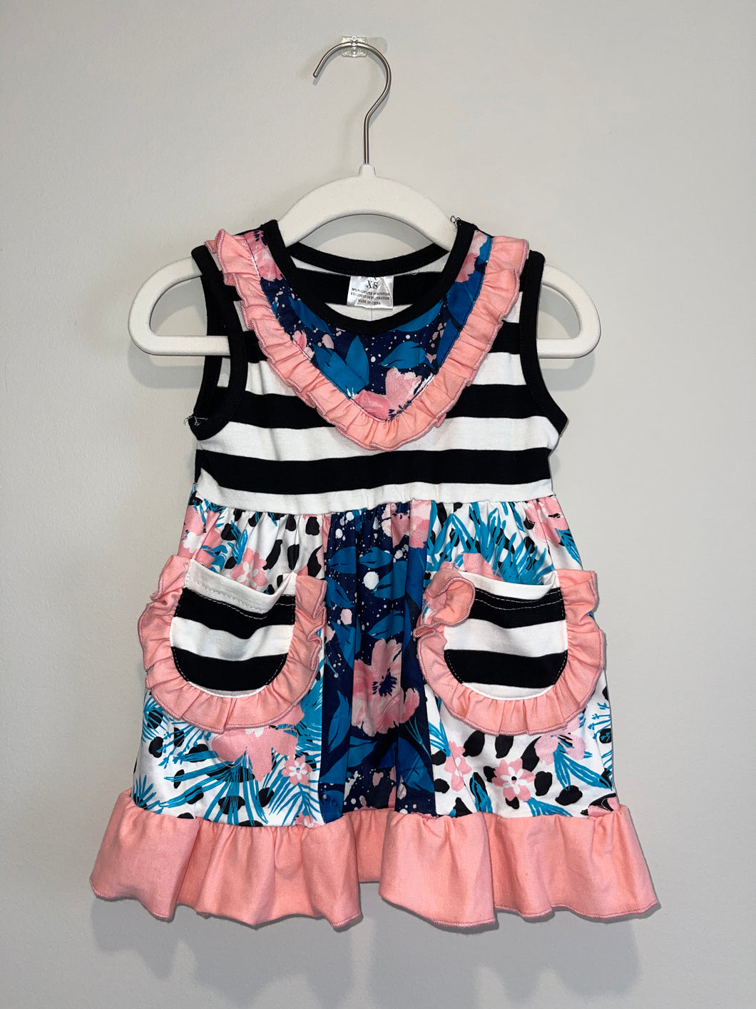 Black Striped Capri Set