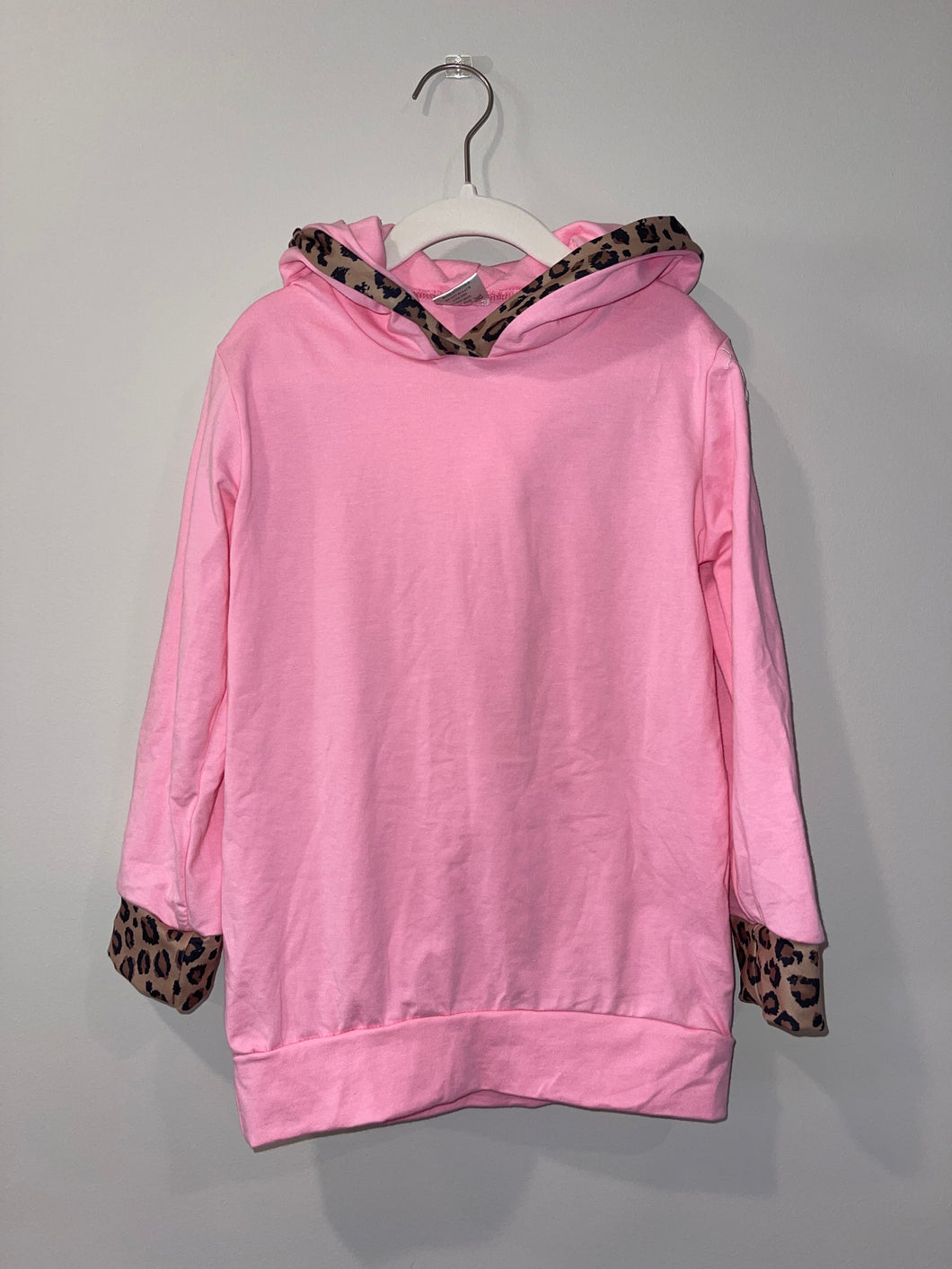 Pink Hoodie Set w/ Cheetah Trim