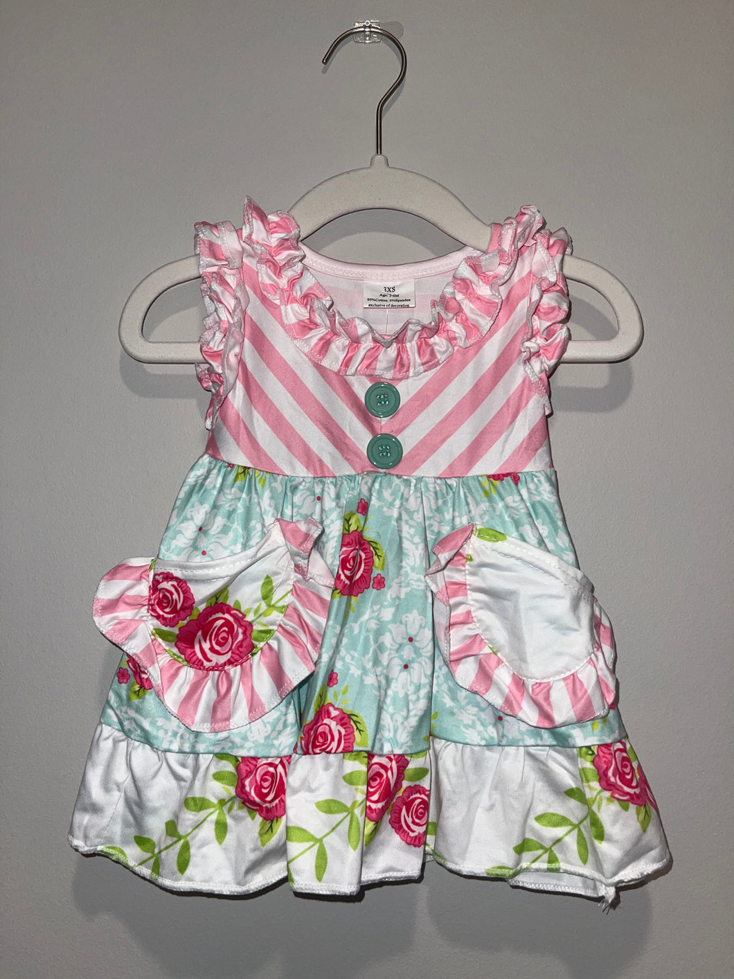 Striped Mint Floral Set